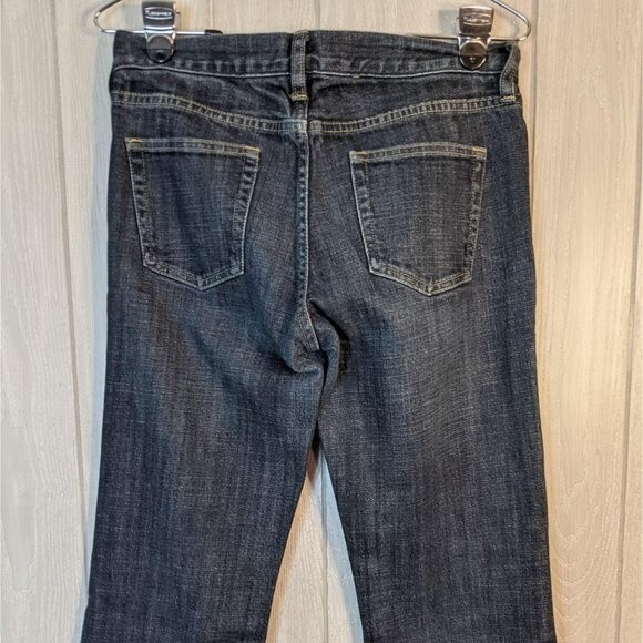 J.Crew Hipslung high low raw hem dark wash low rise jeans sz 28 - Picture 6 of 10